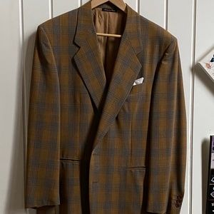 Lightweight, Rust/Blue Plaid Pal Zileri Sports Jacket, 40R.